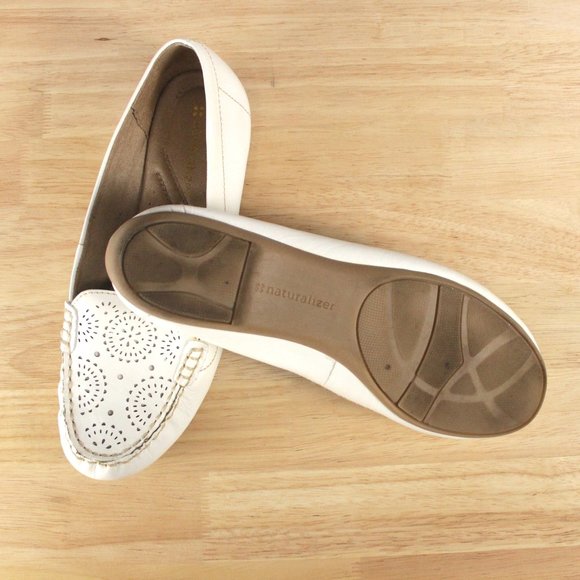 Naturalizer Cut-out White Leather Slip on Shoes 6.5 - Picture 4 of 8